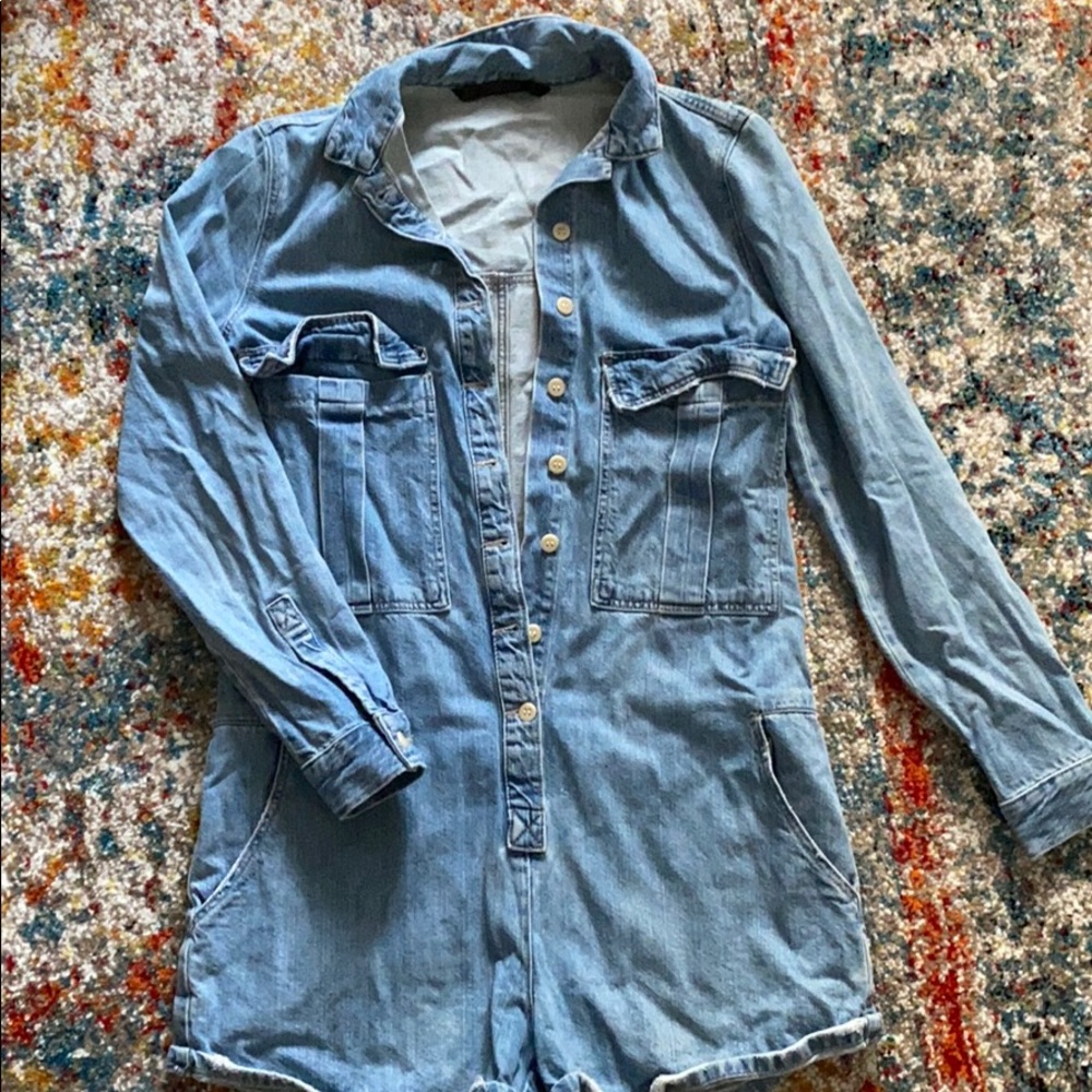 Zara Trafaluc Denim Romper